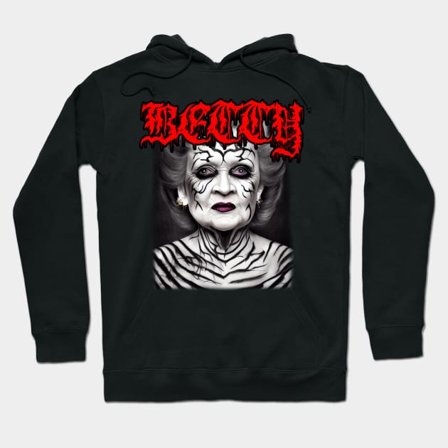 Black Metal Betty White Hoodie by Soulphur Media